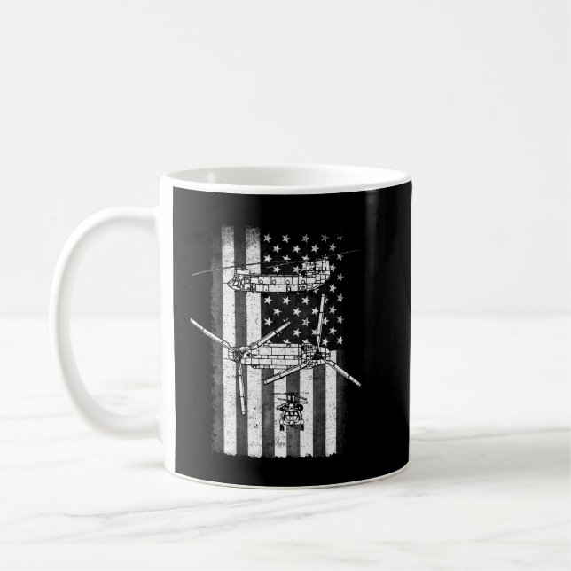 Chinotic CH-47 Chinook Helicopter American Flag Kaffeetasse (Links)