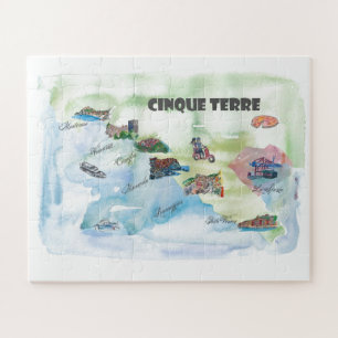 Chinque Terre Italien Vintage Reise-Plakat-Karte