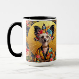 Chinsese Crested Chien Art Mug