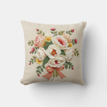 Chintz-Rosengarten-Blumenstrauß-Wurfkissen
