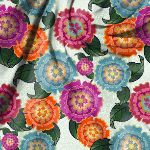 Chintz-Wiese Große Blumen-Kunst Nahtlos Stoff