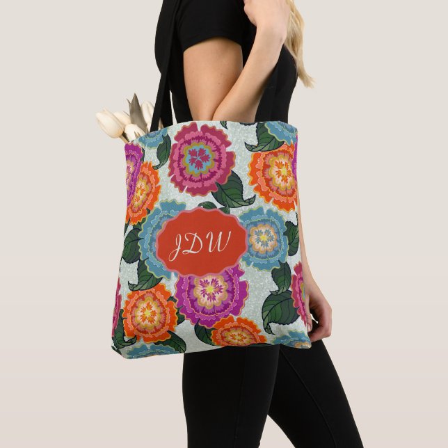 Chintz-Wiesen-Blumenkunst-Monogramm-Geschenk Tasche (Von Nahem)