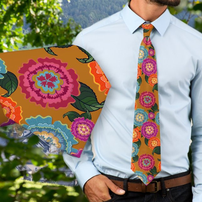 Chintz-Wiesen-Blumenkunstmuster Krawatte (Von Creator hochgeladen)