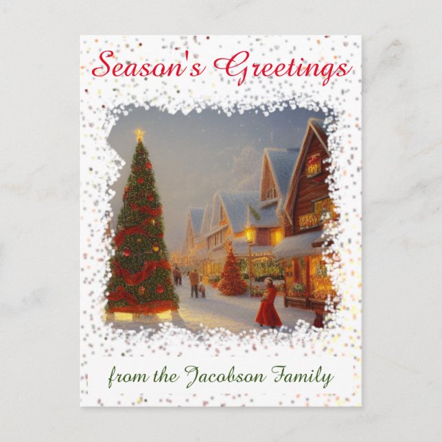 Chintzy Weihnachtsbaumen Saisongrüße Feiertagspostkarte (Vorderseite)