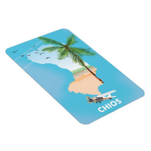 Chios Griechenland illustrierte Karte. Magnet