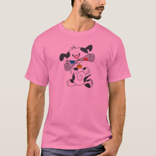 Chiot avec le T-shirts et les cadeaux de journal