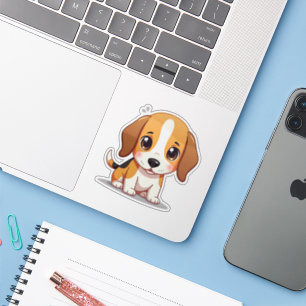 Chiot Beagle Adorable – Autocollant Pastel