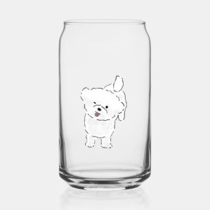 Chiot Bichon Frise Mignon et Heureux Sortant la La