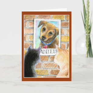 Chiot, chats, "a voulu" la carte de salutation ou