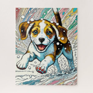 Chiot dans la neige 500 pièce Puzzle