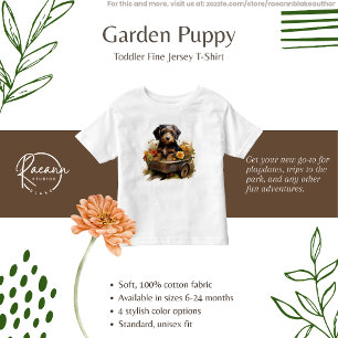 Chiot dans un escargot de fleurs T-shirt enfant