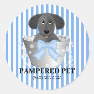 Chiot dans un remorqueur Chien Groomer Stickers d'
