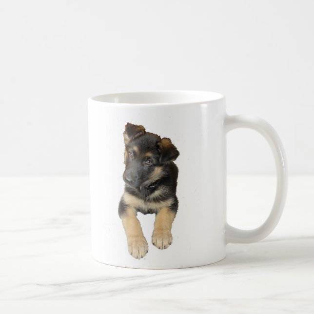 Chiot de berger allemand et dire sur une tasse (Droite)