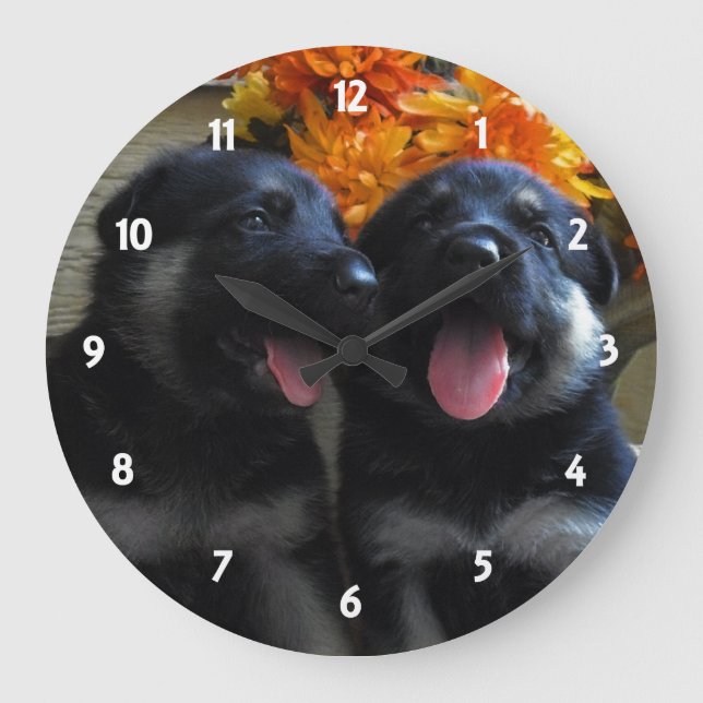Chiot de berger allemand : Horloge murale (Recto)