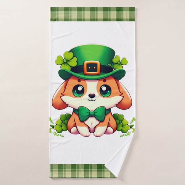Chiot de la Saint-Patricks (Serviette de bain)