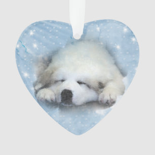 Chiot de sommeil de Grands Pyrénées d'aquarelle