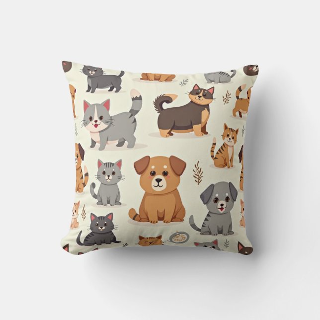 Chiot et Meow Coussin (Recto)