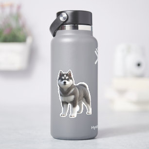 Chiot Husky de Sibérie Mignon Sticker 3D Réaliste 