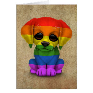 Chiot mignon de gay pride d'arc-en-ciel