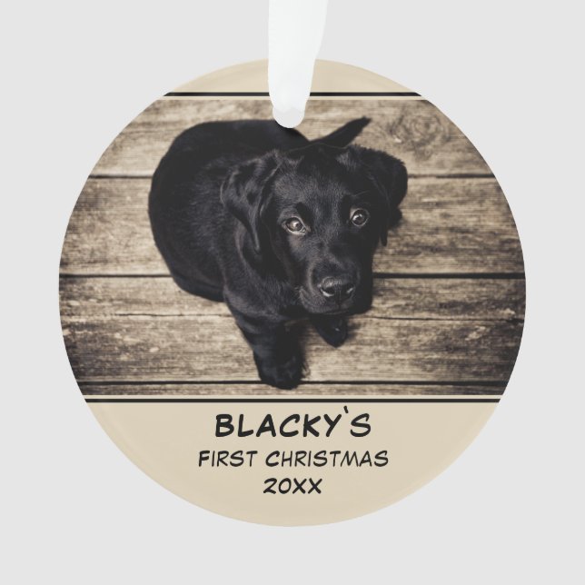 Chiot Premier Noël Personnalisé Animaux de Compagn (devant)