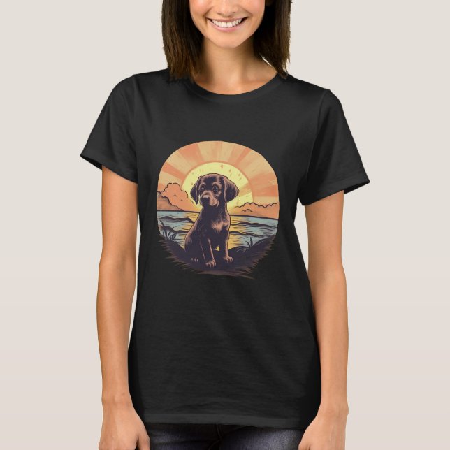 Chiot vintage au T-shirt Sunset (Devant)