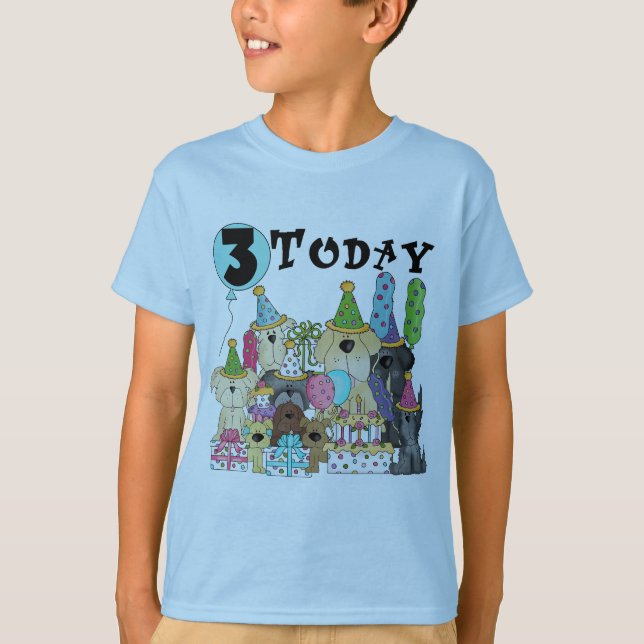 Chiots 3e anniversaire Bash Tshirts et cadeaux (Devant)