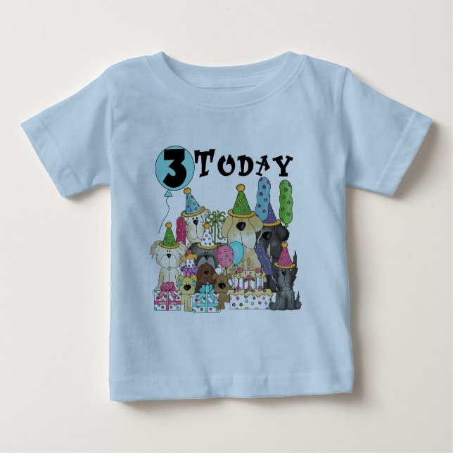 Chiots 3e anniversaire Bash Tshirts et cadeaux (Devant)