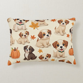 "Chiots d'automne Coussin décoratif"