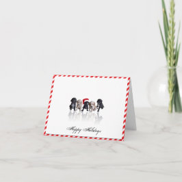 Chiots espagnols Cocker sur la carte de Noël de Sa