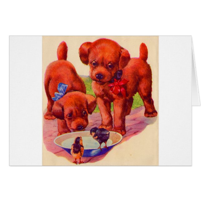 Chiots et oiseaux des années 1930 (Devant horizontal)