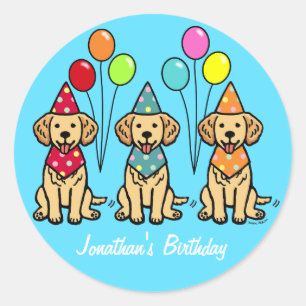 Chiots Golden Retriever Stickers Anniversaire