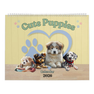 Chiots Mignons Calendrier 2026