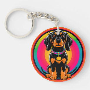 Chiots teckel entouré d'un arc-en-ciel vibrant