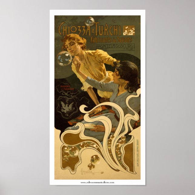 Chiozza e Turchi Italienisches Seifenlabel Poster (Vorne)