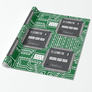 Chip auf Leiterplatte mit Ihrem Namen Geschenkpapier