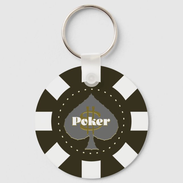 Chip-Schlüsselanhänger für Schwarzen Poker Schlüsselanhänger (Vorderseite)