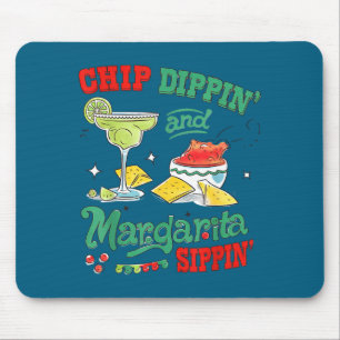 Chip-Tauchen und Margarita-Trinken cinco de mayo Mousepad