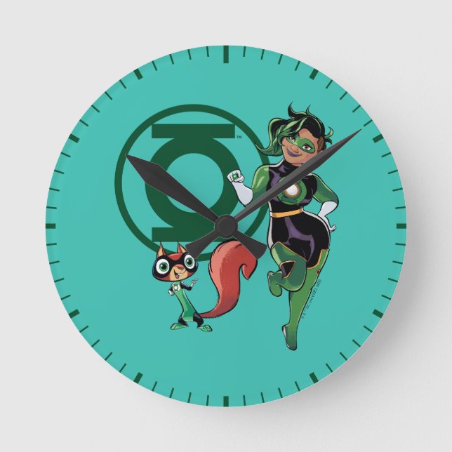 Chip und grüne Laterne Runde Wanduhr (Vorderseite)