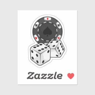 Chip & Würfel für Poker Aufkleber