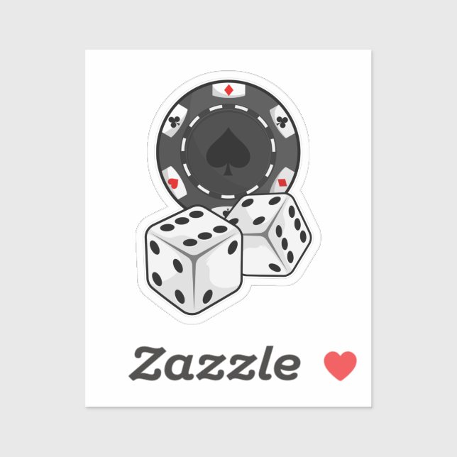 Chip & Würfel für Poker Aufkleber (Blatt)