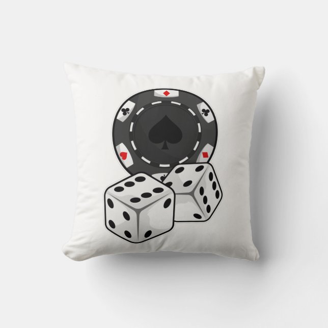 Chip & Würfel für Poker Kissen (Vorderseite)