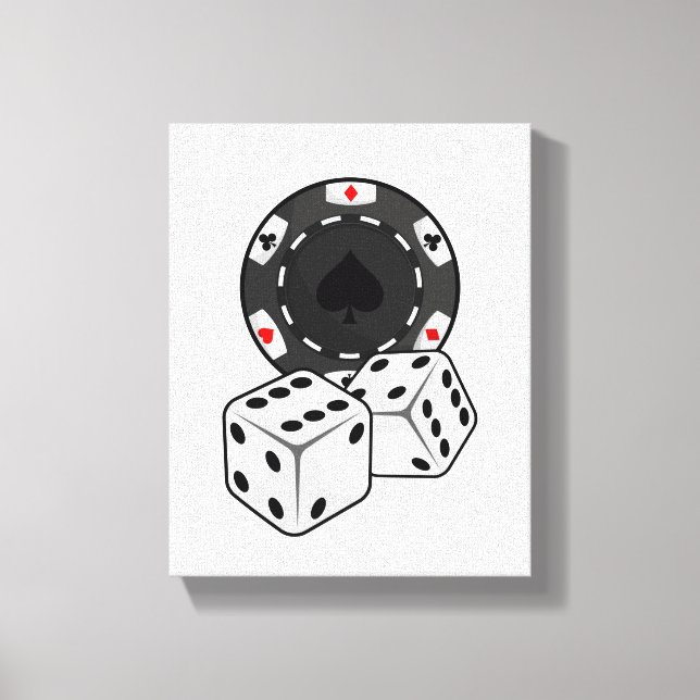 Chip & Würfel für Poker Leinwanddruck (Vorderseite)