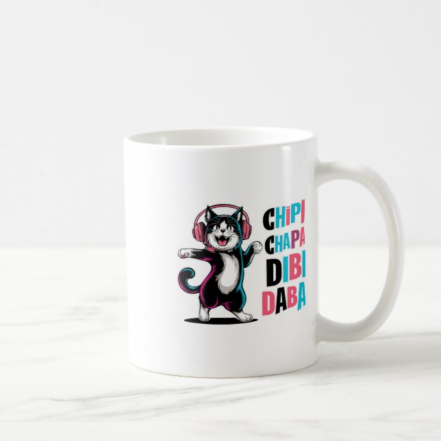 Chipi Chapa Dibi Daba Cat Dancing Cartoon Kaffeetasse (Rechts)