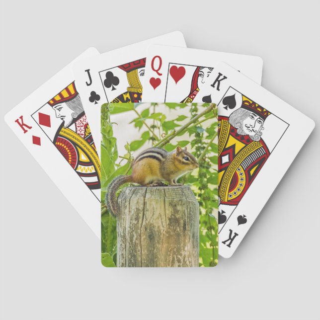 Chipmunk an einem Zaun Spielkarten (Rückseite)