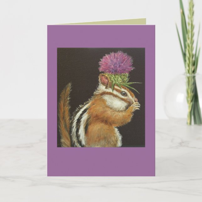 chipmunk avec carte casquette de chardon (Devant)