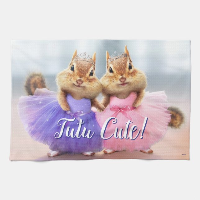 Chipmunk Ballerina Duo Geschirrtuch (Horizontal)