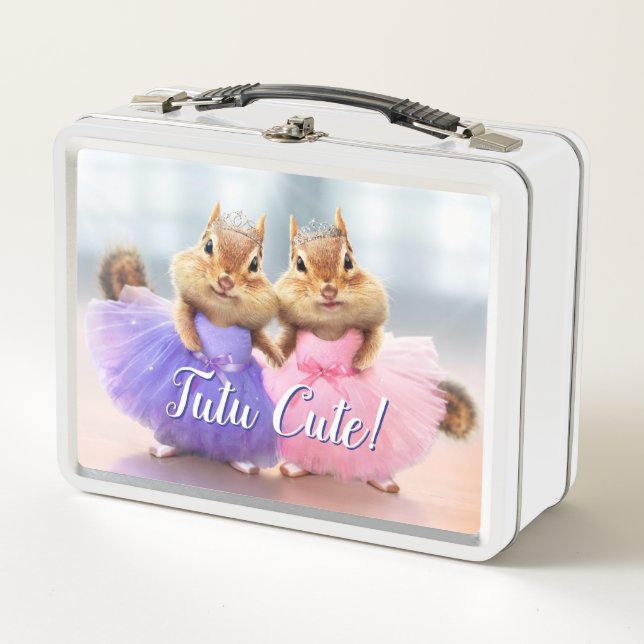 Chipmunk Ballerina Duo Metall Brotdose (Vorderseite)