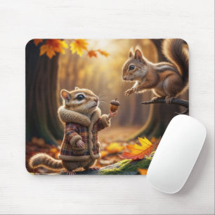 Chipmunk-Begegnung in einem Herbstwald Mousepad