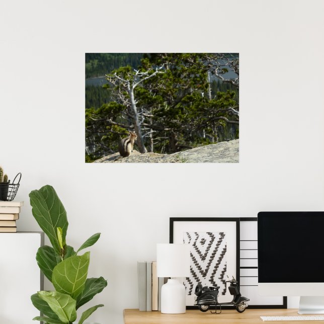 Chipmunk bei Two Medicine Lake Overlook Poster (Heimbüro)