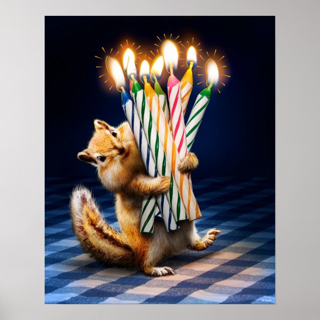 Chipmunk Birthday Candles Poster (Vorne)